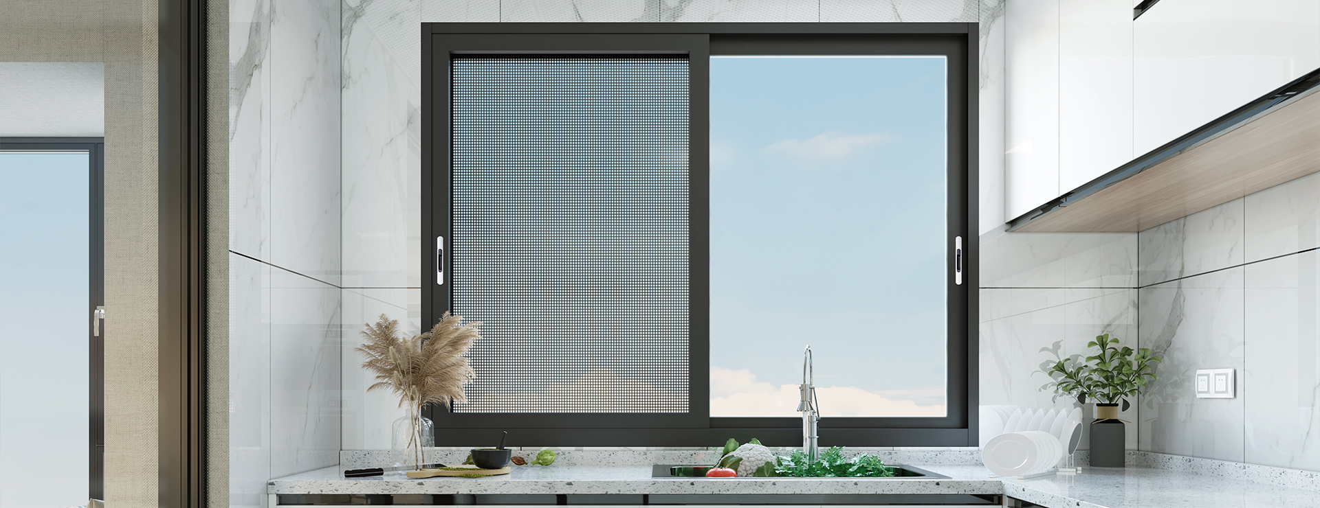 产品优势厨房篇 - 伊盾高效隔音系统门窗